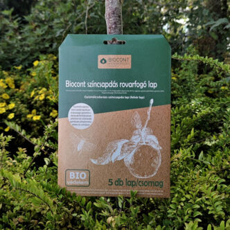 Biocont növényvédelmi célú fehér színcsapdás rovarfogó lap