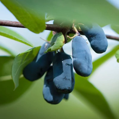 Lonicera caerulea var. kamtschatica (syn.: Lonicera kamtschatica) 'Sibirische Blaubeere' – Kamcsatkai mézbogyó