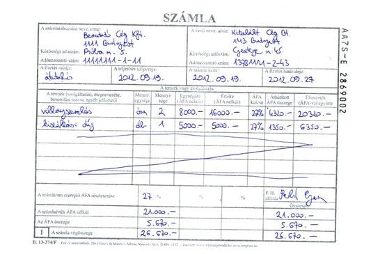 Számlázási és szállítási adatok